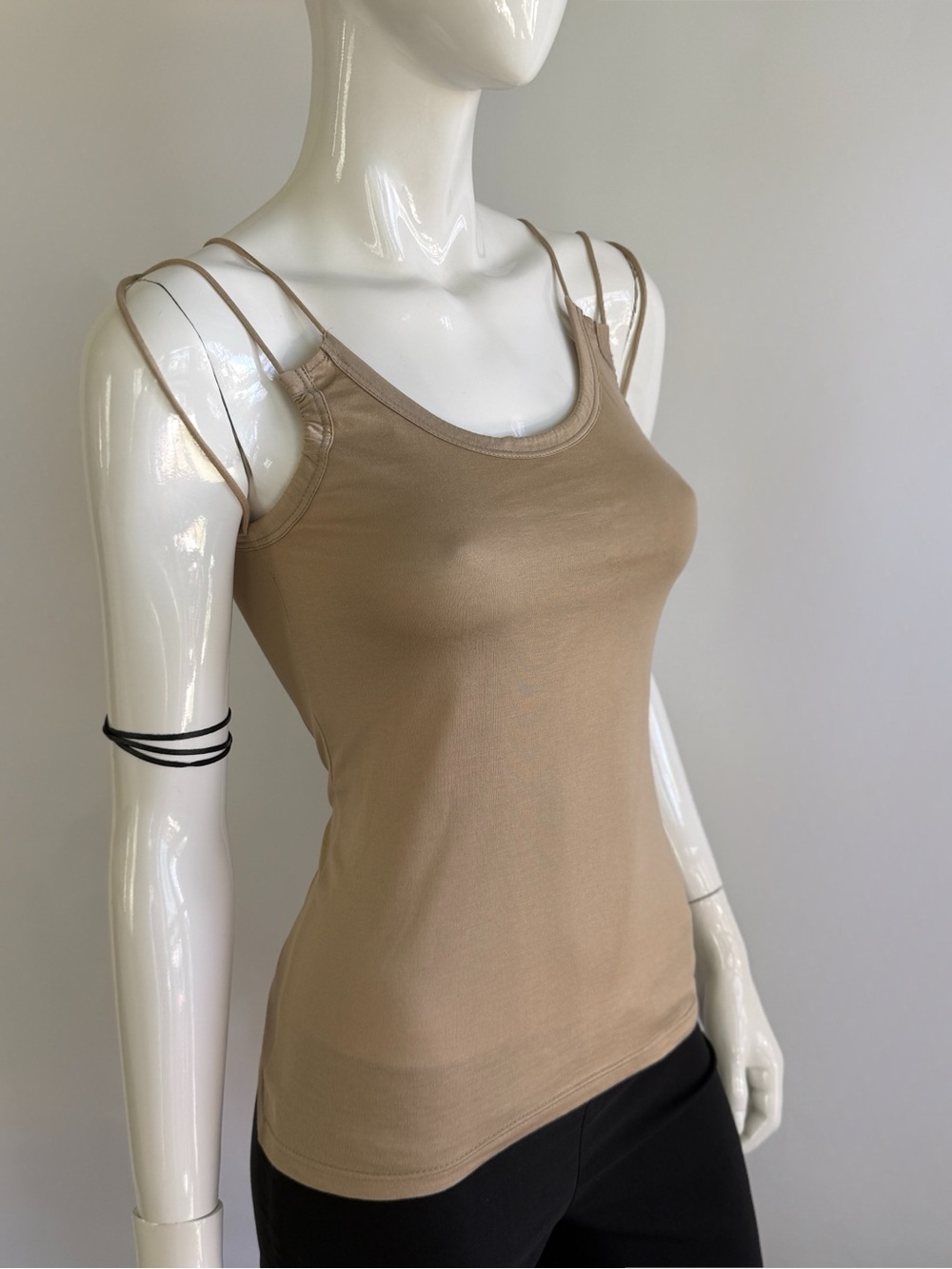 Helmut Lang Double-Strap Tank Top in Tan
